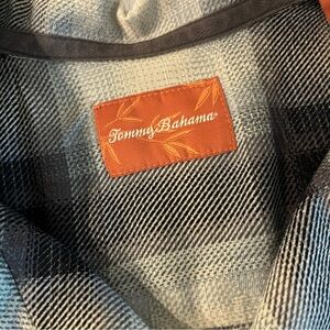Tommy Bahama Silk Shirt in Gray and Black XXL
